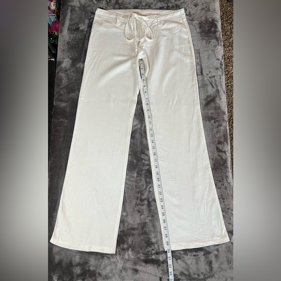 White Linen Pants - Picture 2 of 13